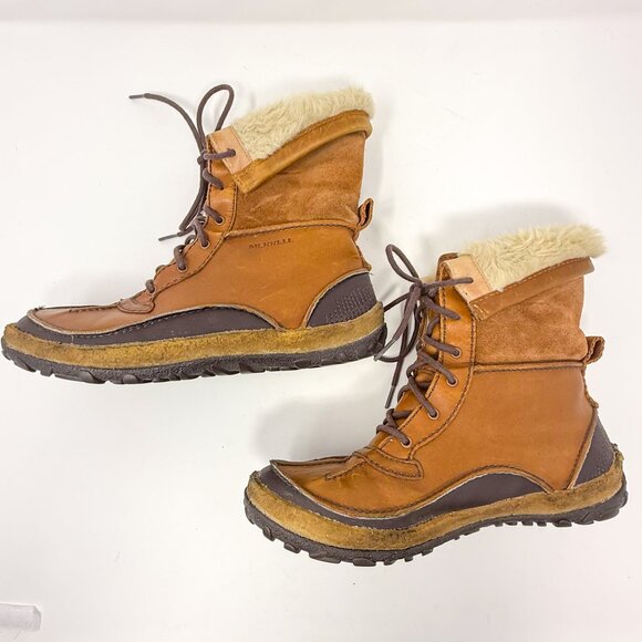 Merrell Tremblant Mid Polar Waterproof Boots Women's 9 Brown 200g Insulated Snow - Picture 7 of 12